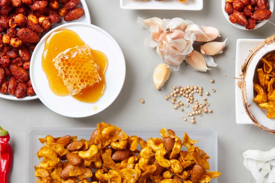 roasted nuts and ingredients