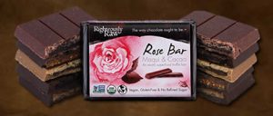rose bar chocolate, righteously raw, kosher certified
