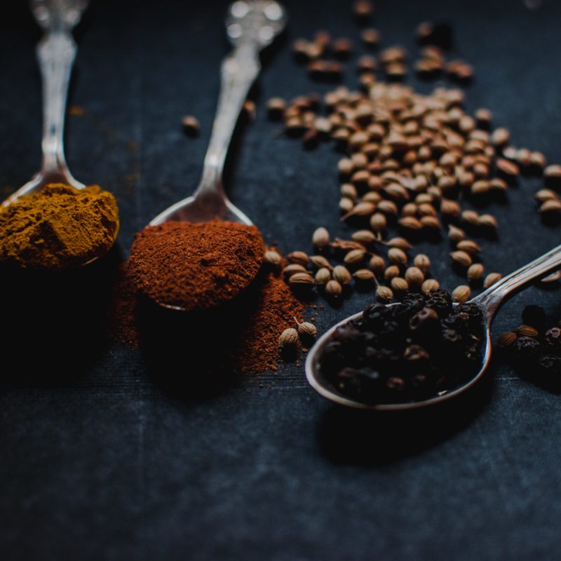 spices in spoons