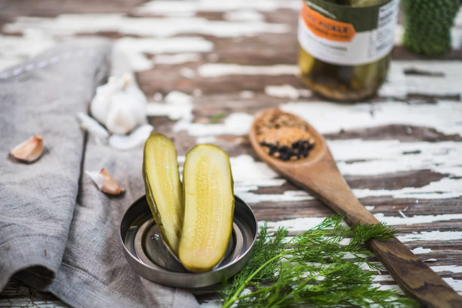 pickles and spices on the table