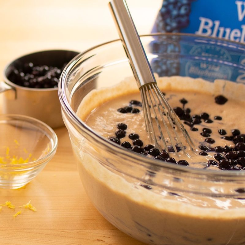 berries in pancake mix