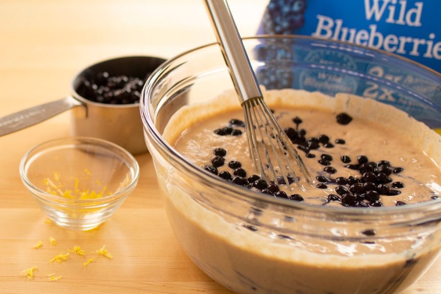 berries in pancake mix