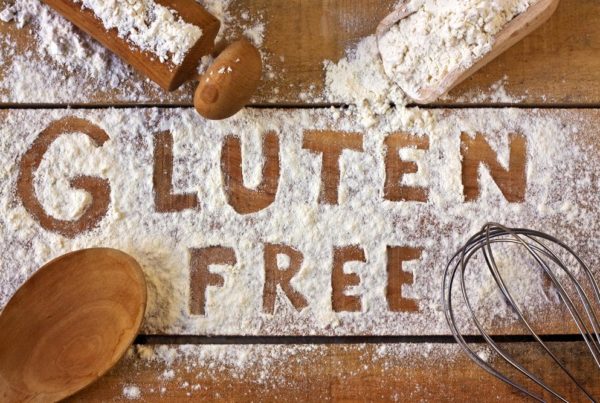 gluten free written in flour