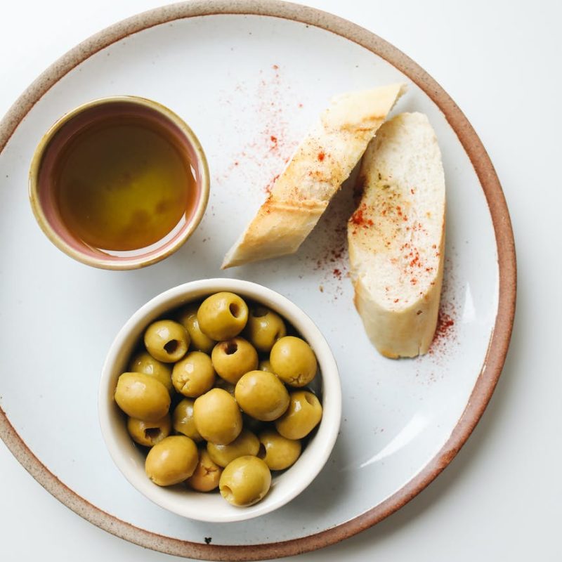olives on plate
