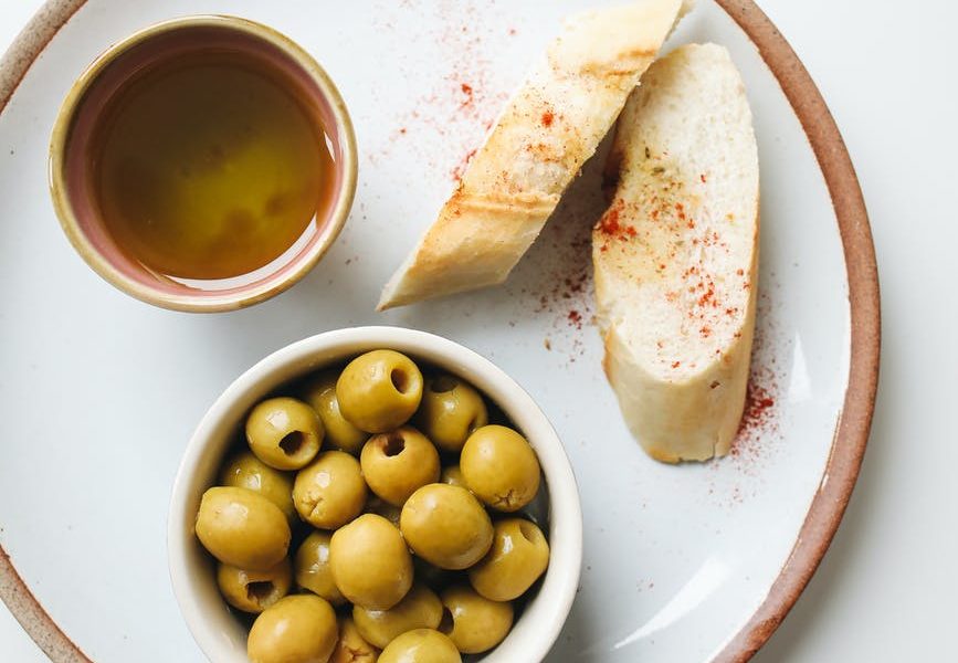 olives on plate