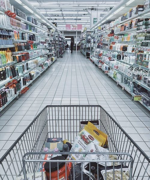cart in grocery store