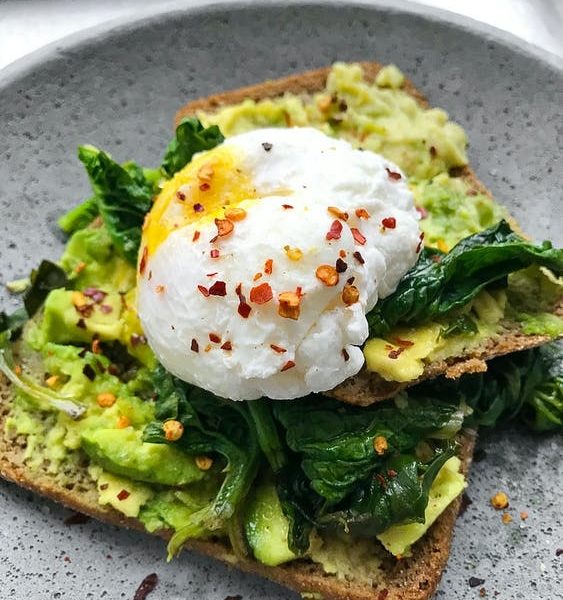 egg on toast with avocado