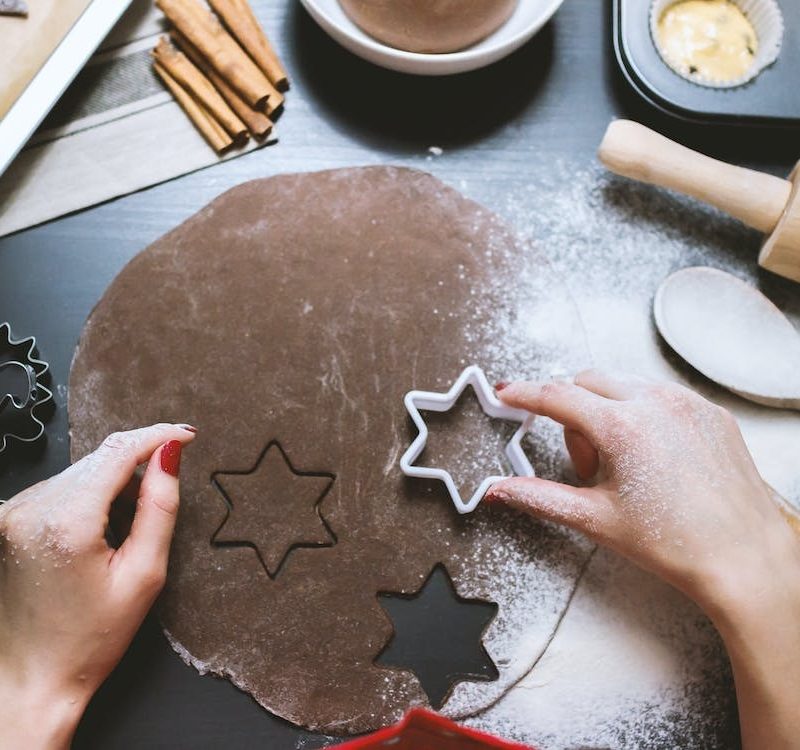 hands making cookies